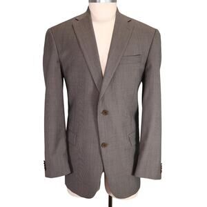 Hart Schaffner Marx Sport Coat Mens 44L Beige Brown Lined Jacket Blazer Career